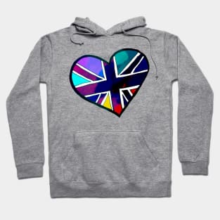 Discolored Union Jack Heart Hoodie